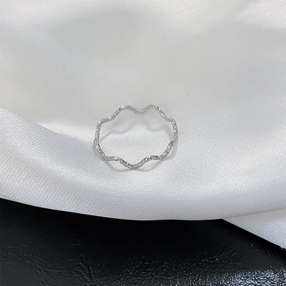 「チタンスチール 色落ちしない 波打ち模様 親友リング」