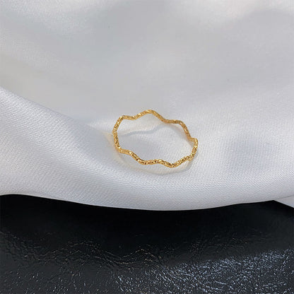 「チタンスチール 色落ちしない 波打ち模様 親友リング」