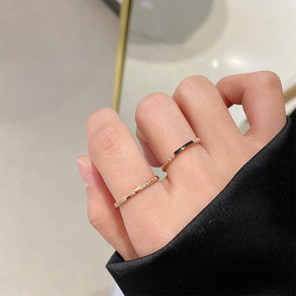 「チタンスチール 色落ちしない 5 個ミクロセッティング ジルコニア プチラグジュアリー 極細 カップルリング 親友リング インスタ風」