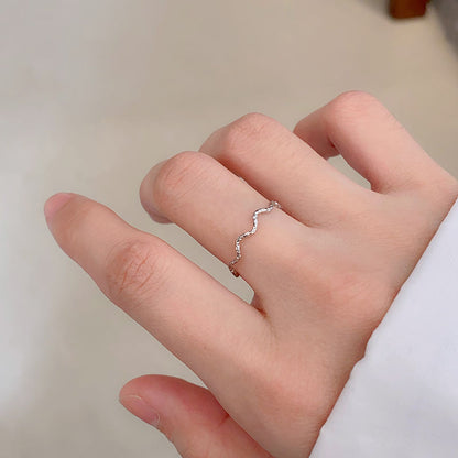 「チタンスチール 色落ちしない 波打ち模様 親友リング」