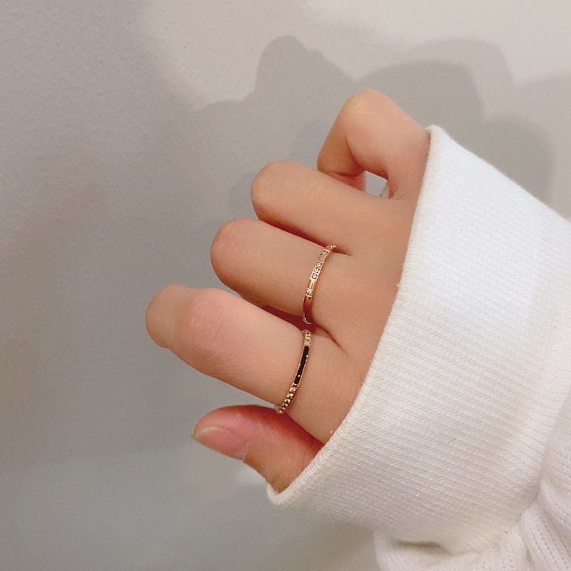 「チタンスチール 色落ちしない 5 個ミクロセッティング ジルコニア プチラグジュアリー 極細 カップルリング 親友リング インスタ風」