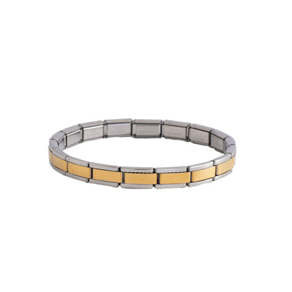 レディース 7mm イタリアンモジュラーブレスレット ストレッチミックス ファッショナブル ステンレス DIY 若者向けアクセサリー