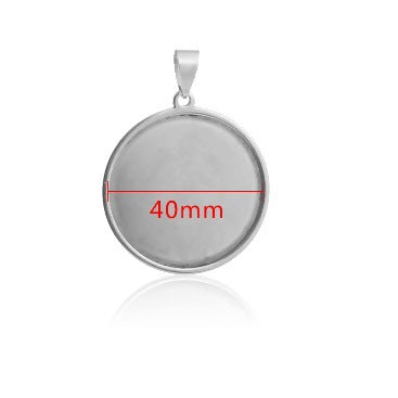 ステンレス鋼 ペンダントトレイ ハンドメイド DIY ブレスレット・ネックレス用 トレンドアクセサリーパーツ ゴールドシードボタン付き