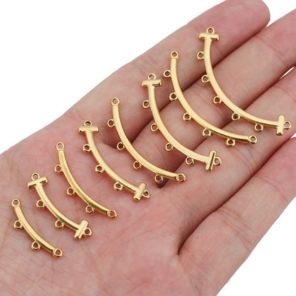 ステンレス小物アクセサリー（多穴コネクター・曲がり小物アクセサリー） ハンドメイド DIY アクセサリー製作用原材料・小パーツ