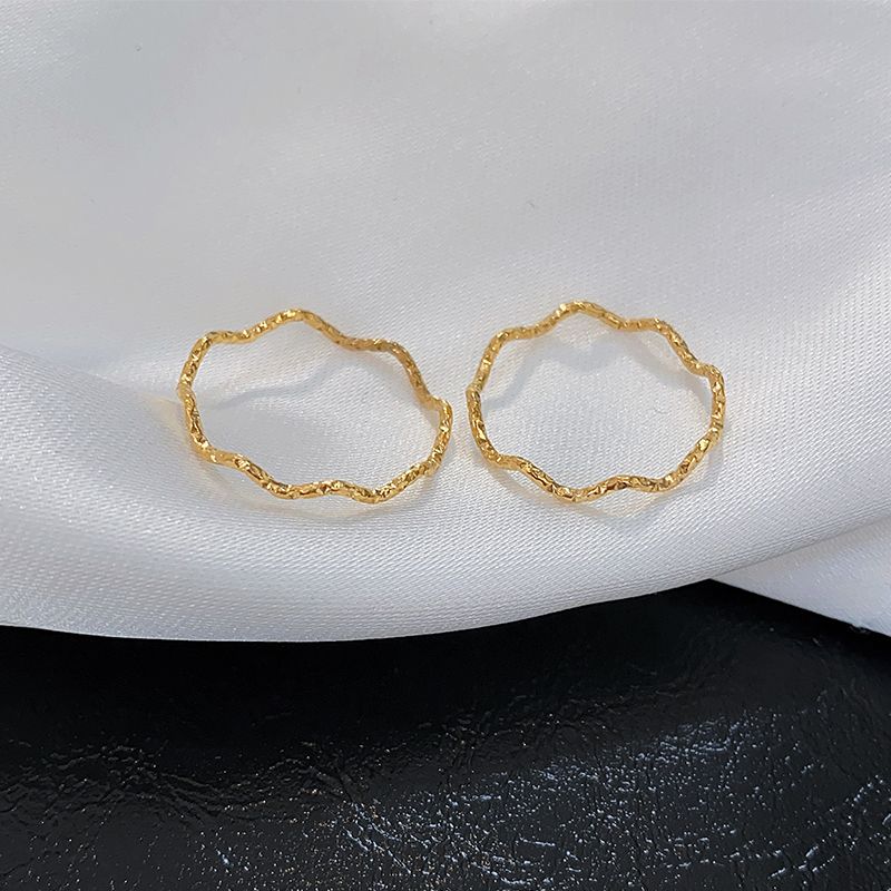 「チタンスチール 色落ちしない 波打ち模様 親友リング」