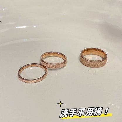 「ローズゴールド尾付指輪 チタン合金ペアリング」